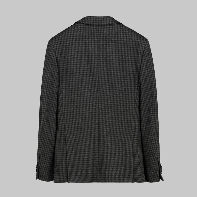 Matteo Ekstra Slim Desenli Koyu Gri Ceket - 4