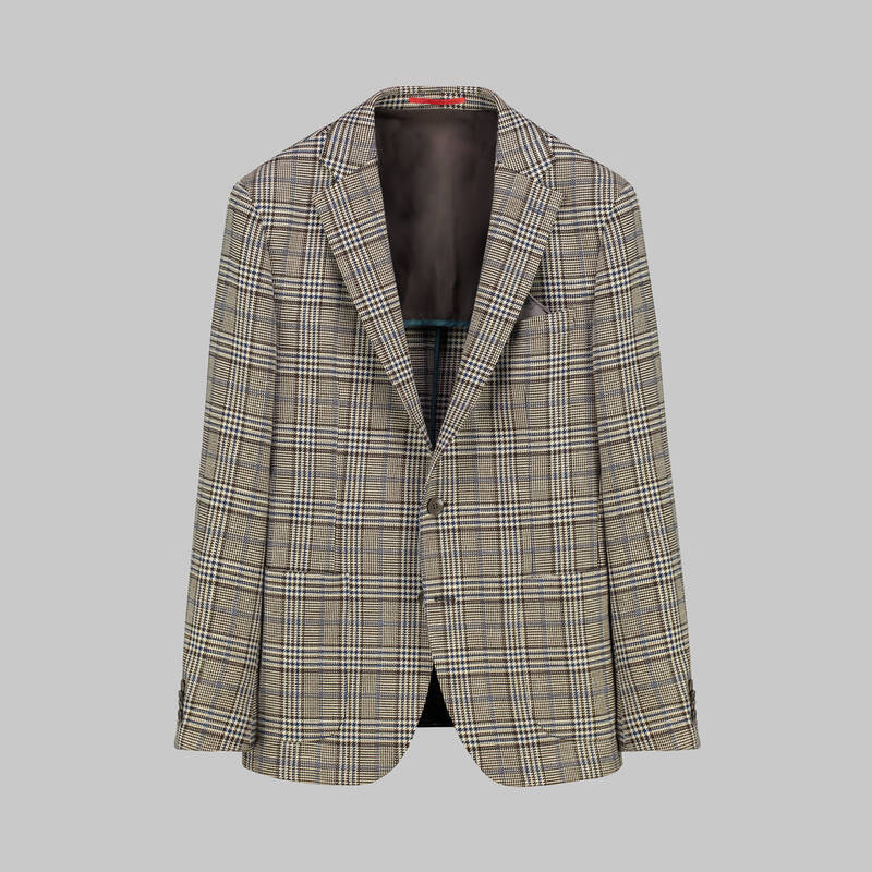 Matteo Ekstra Slim Fit Kahverengi Ekose Ceket - 3