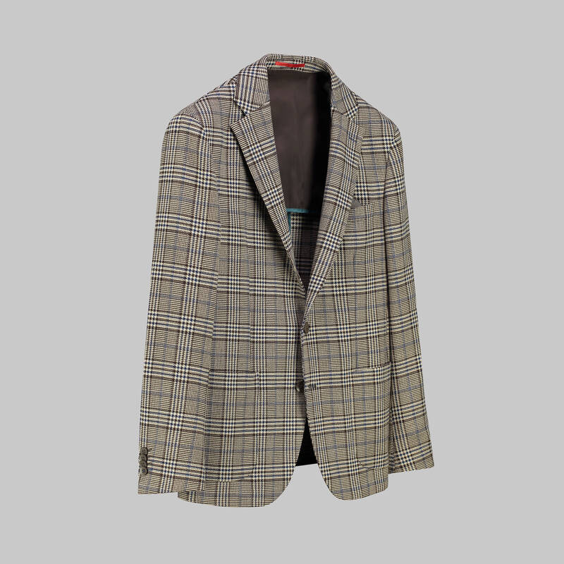 Matteo Ekstra Slim Fit Kahverengi Ekose Ceket - 4