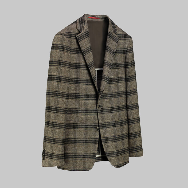 Matteo Ekstra Slim Fit Kahverengi Kareli Ceket - 2