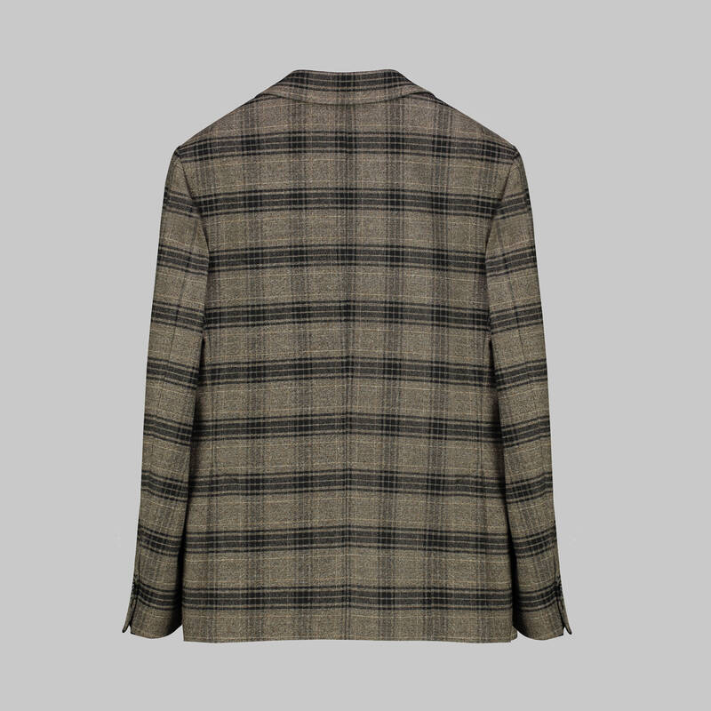 Matteo Ekstra Slim Fit Kahverengi Kareli Ceket - 3