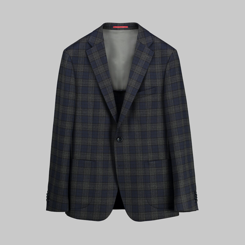 Matteo Kareli Ekstra Slim Fit Lacivert Ceket 
