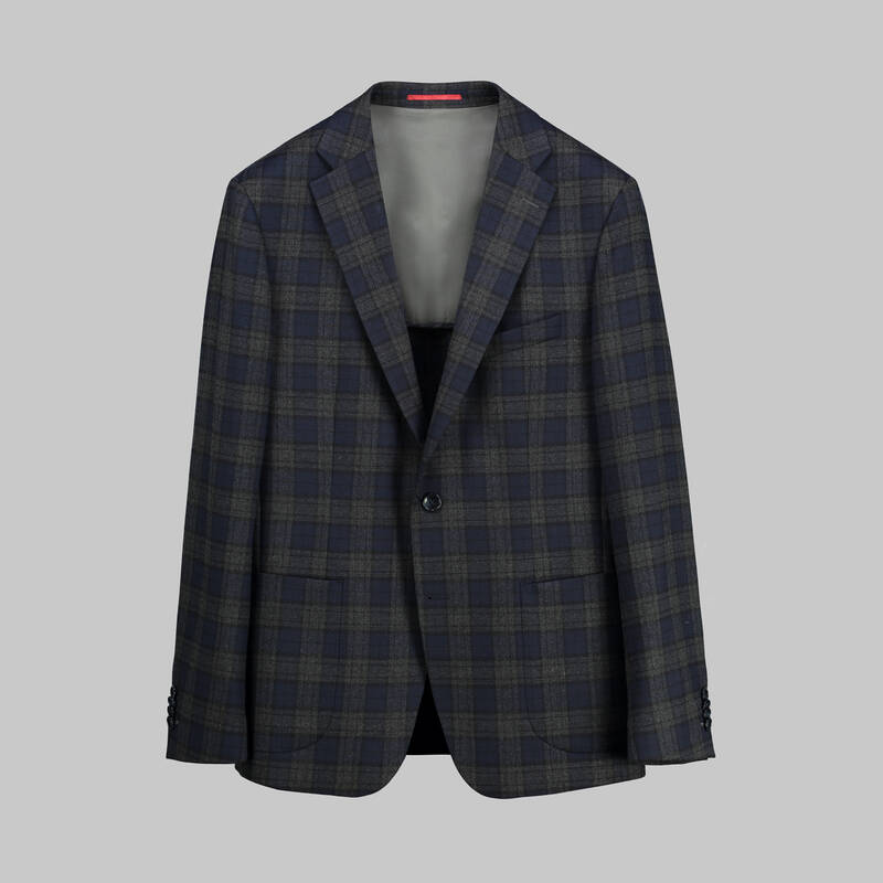 Matteo Kareli Ekstra Slim Fit Lacivert Ceket - 1
