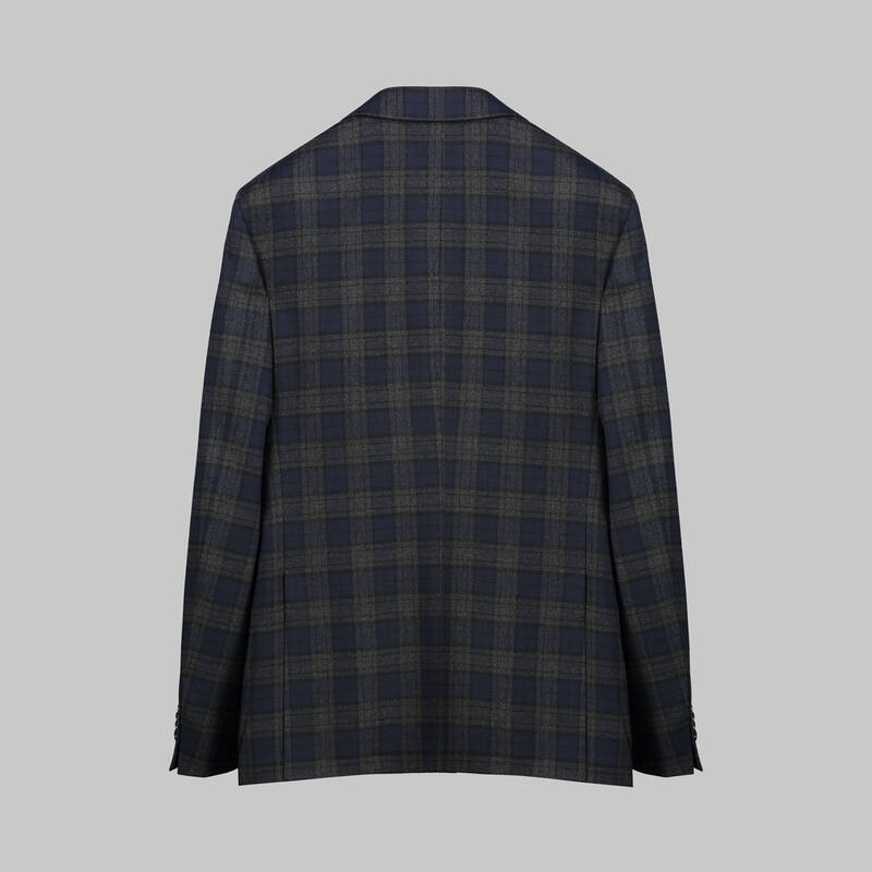Matteo Kareli Ekstra Slim Fit Lacivert Ceket - 3