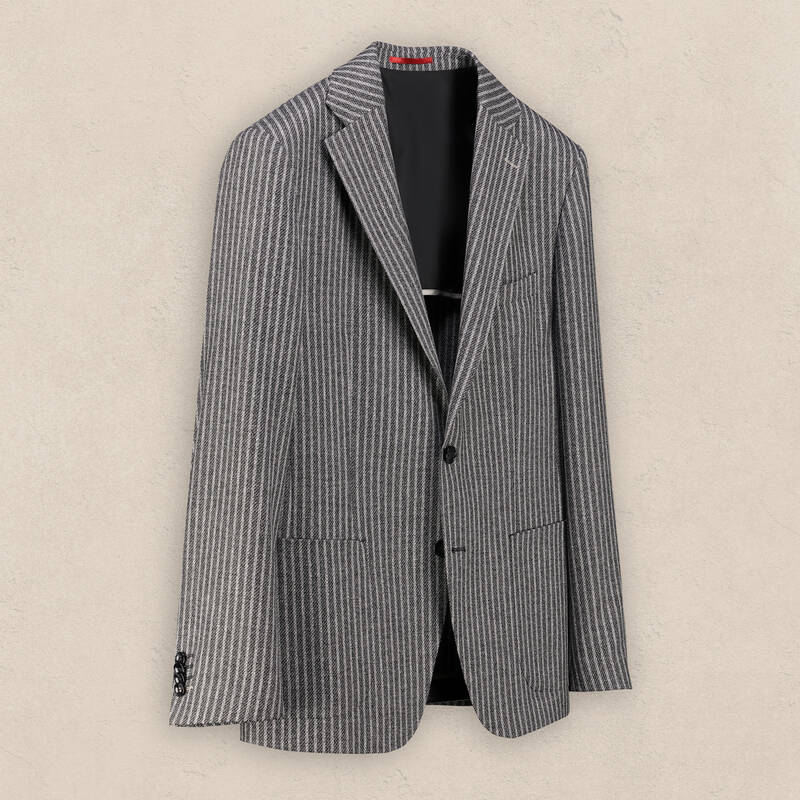 Matteo Ekstra Slim Fit Koyu Gri Çizgili Ceket - 2