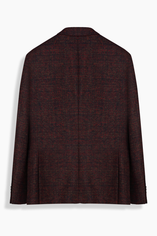 Matteo Slim Kareli Bordo Ceket - INTERVIEW