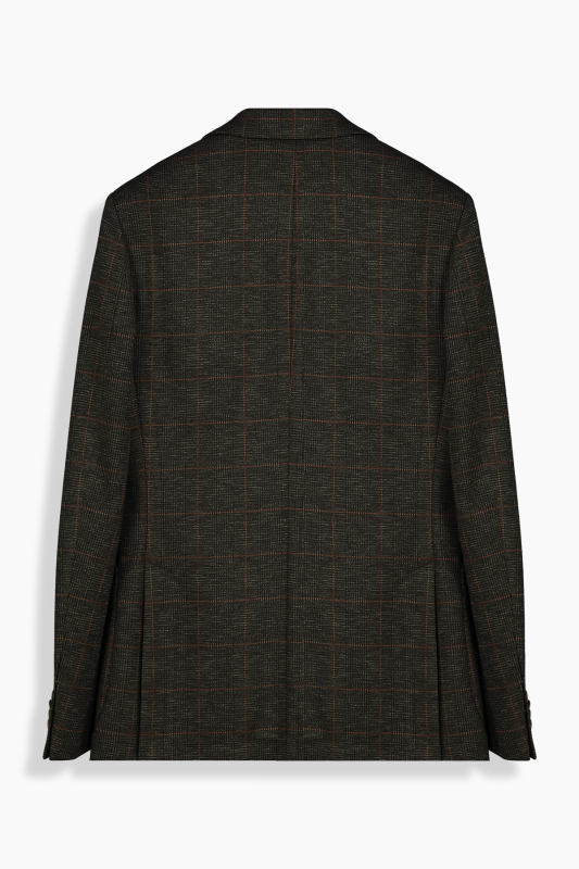 Matteo Slim Ekose Desenli Koyu Yeşil Ceket - INTERVIEW