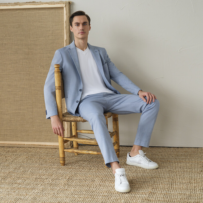 Matteo Ekstra Slim Fit Açık Mavi Ceket - INTERVIEW