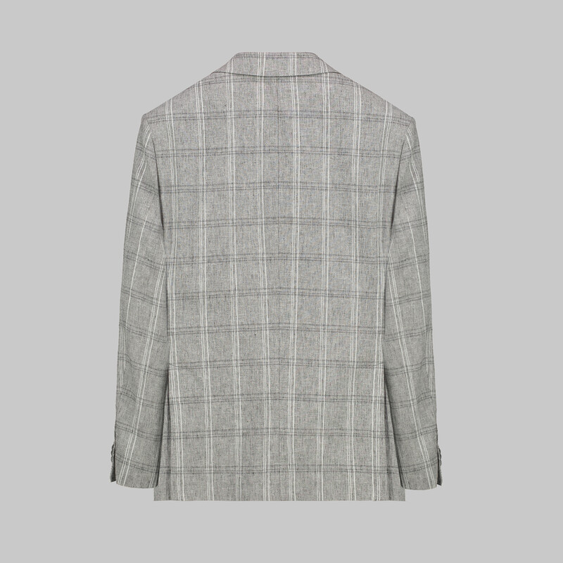 Matteo Ekstra Slim Fit Kareli Gri Ceket - INTERVIEW