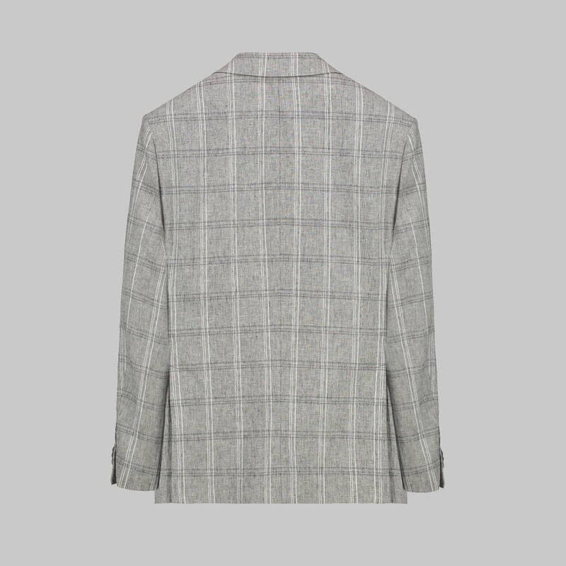 Matteo Ekstra Slim Fit Kareli Gri Ceket - 3