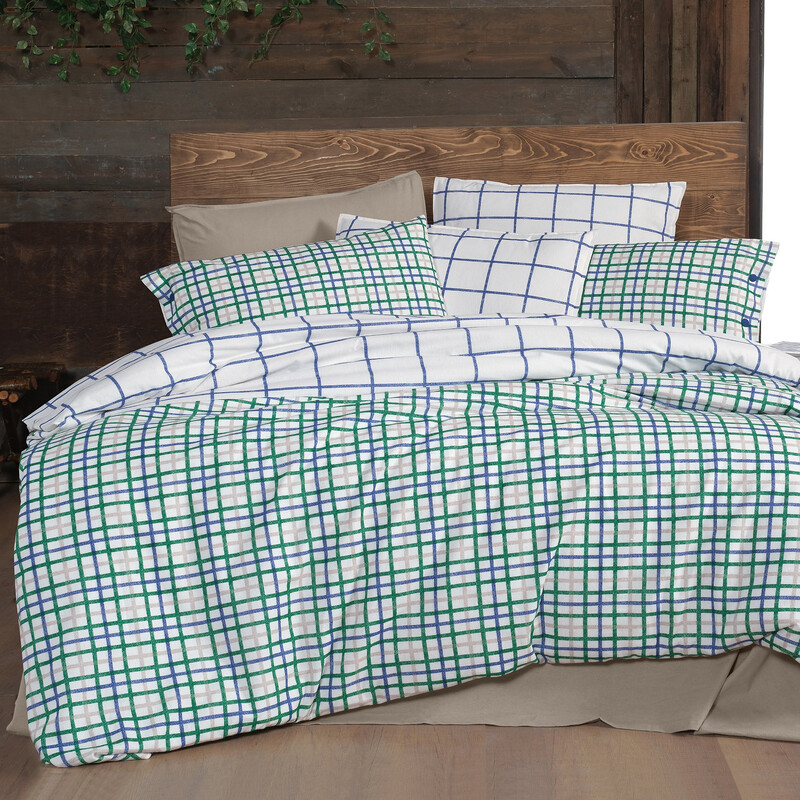 Mayon Flanel King Size Mavi Nevresim Takımı - SAREV