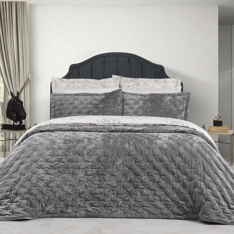 Metis Yatak Örtüsü Seti Gri - SAREV