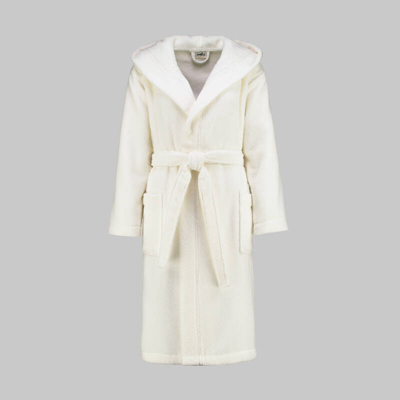 Micco Kapüşonlu Unisex Bornoz Ekru - 1