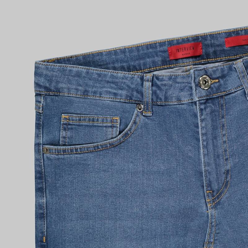 Midas Pamuklu Dar Kesim Koyu Lacivert Denim Pantolon - 3