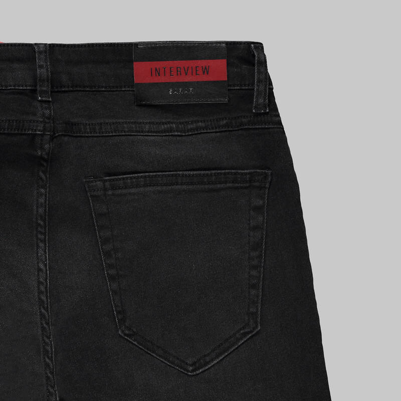 Midas Pamuklu Dar Kesim Siyah Denim Pantolon - 4
