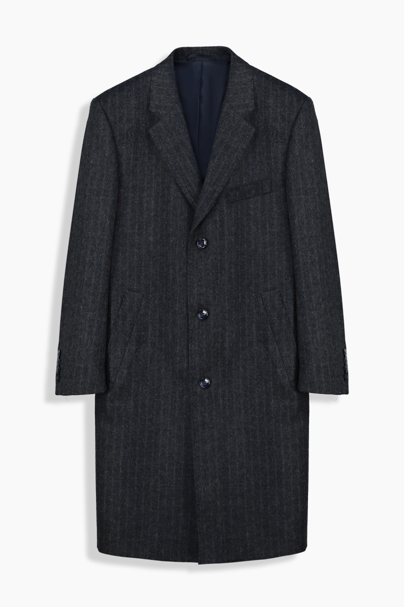 Midget Çizgili Lacivert Palto - 1