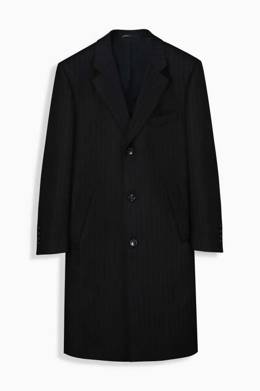 Midget Çizgili Siyah Palto - SARAR