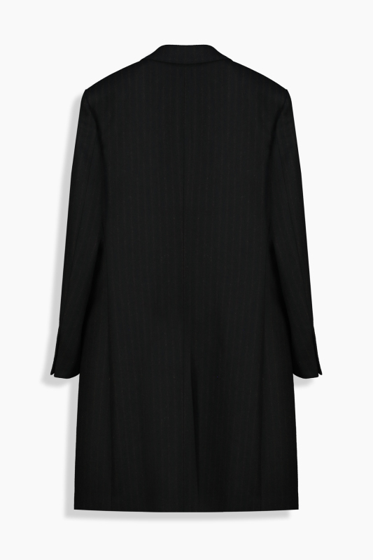 Midget Çizgili Siyah Palto - SARAR