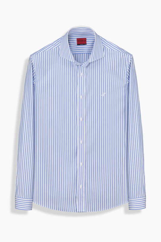 Mishe Çizgili Mavi Gömlek 