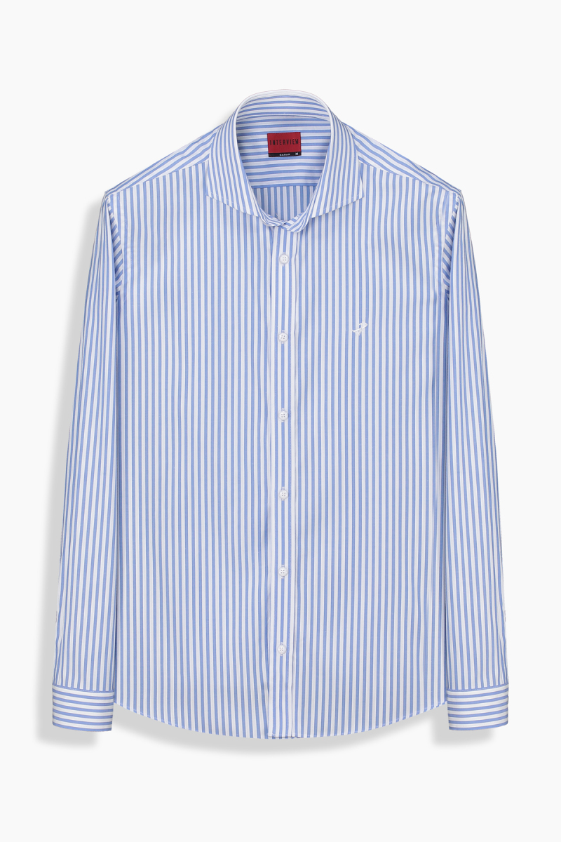 Mishe Çizgili Mavi Gömlek - 1
