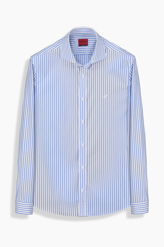 Mishe Çizgili Mavi Gömlek 