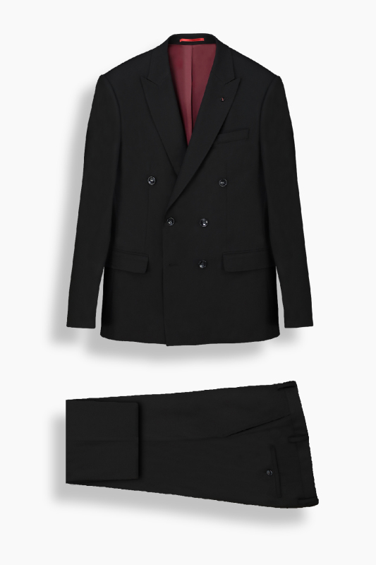 Moneta Resta Relax Fit Siyah Kruvaze Takım Elbise - INTERVIEW