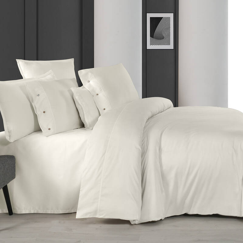 Monochrome Saten Çift Kişilik Nevresim Takımı Off Whıte - 3