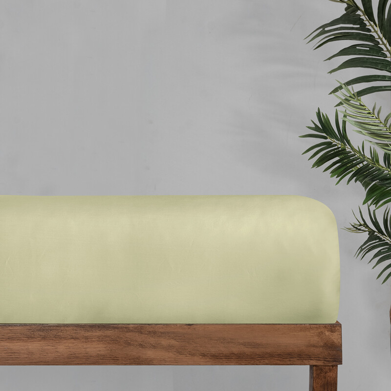 Monochrome Saten Düz Çarşaf Çift Kişilik Limon Krem 