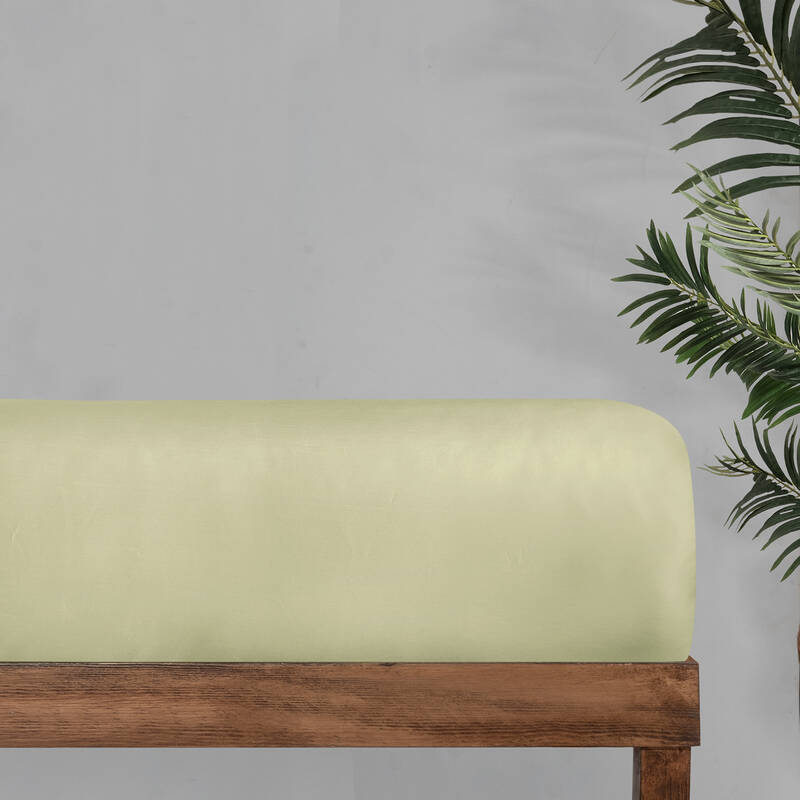 Monochrome Saten Düz Çarşaf Çift Kişilik Limon Krem - 1