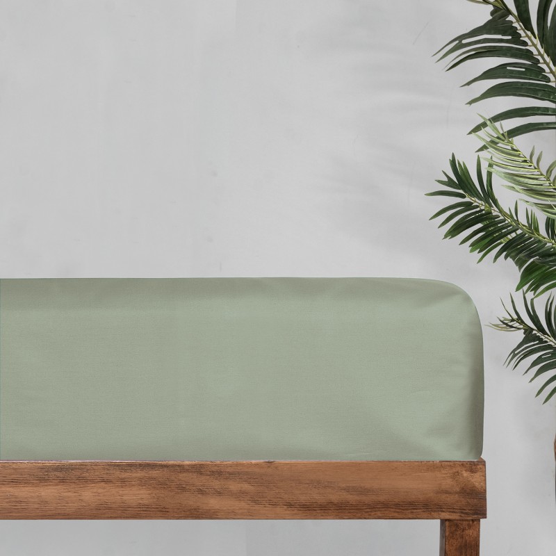 Monochrome Saten Düz Çarşaf Çift Kişilik Yeşil 