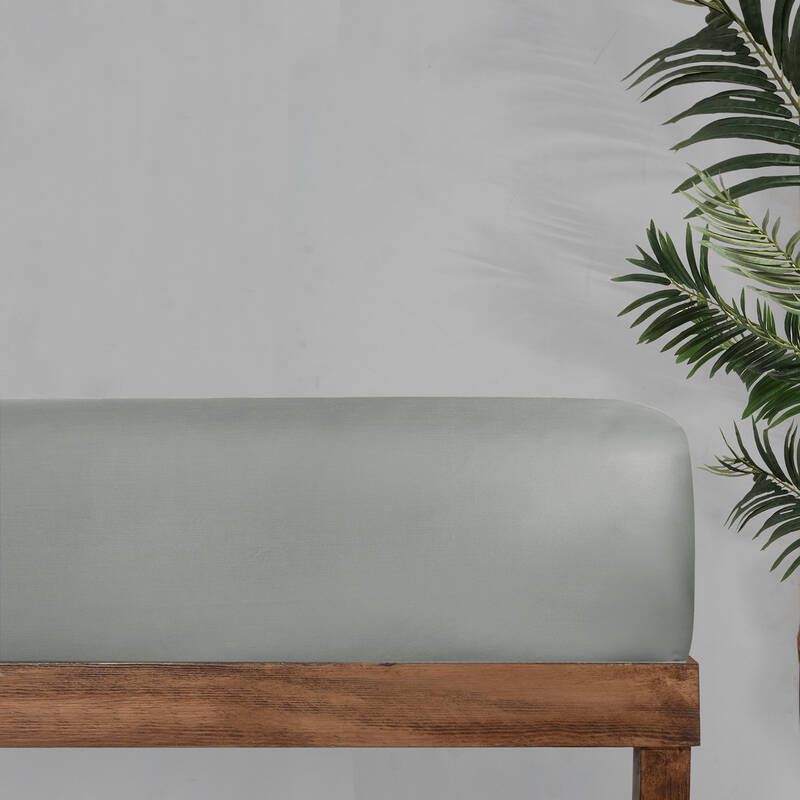 Monochrome Saten Düz Çarşaf Çift Kişilik Gri - 1