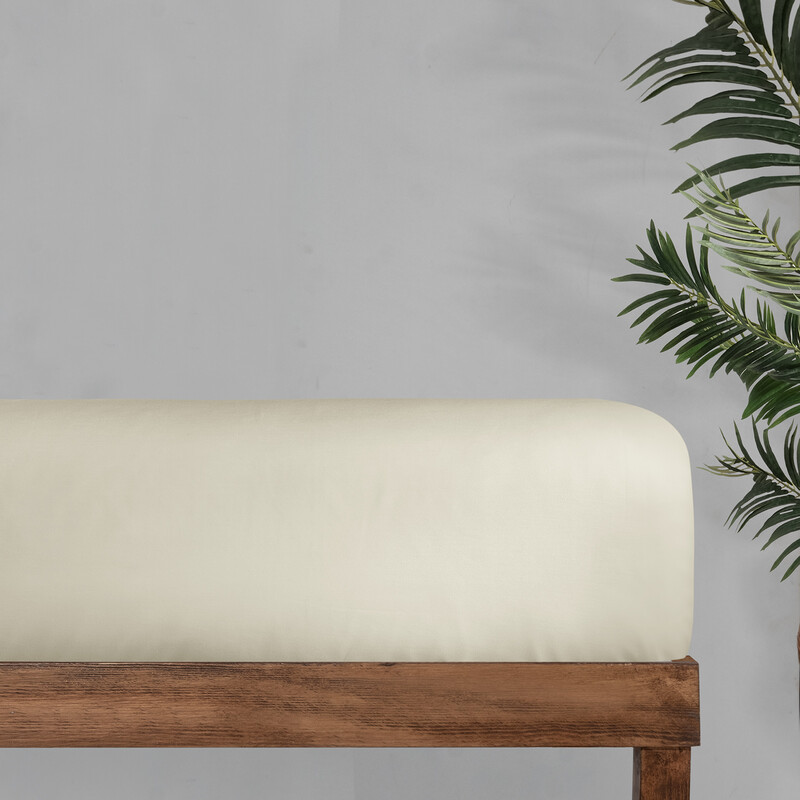 Monochrome Saten Düz Çarşaf Tek Kişilik Krem 