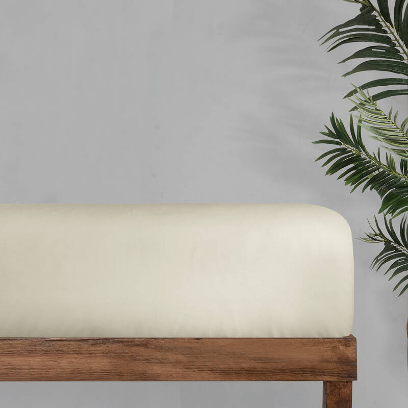 Monochrome Saten Düz Çarşaf Tek Kişilik Krem - 1