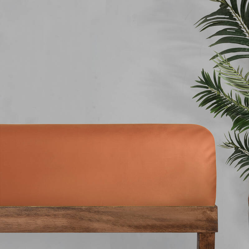 Monochrome Saten Düz Çarşaf Tek Kişilik Terracotta - 1