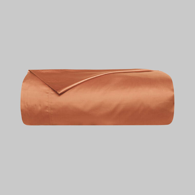 Monochrome Saten Nevresim Çift Kişilik Terracotta - 1