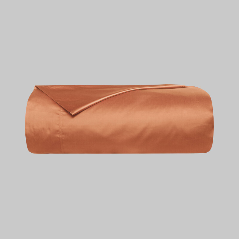 Monochrome Saten Nevresim Tek Kişilik Terracotta - SAREV