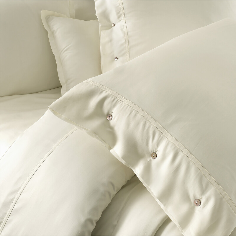 Monochrome Saten King Size Nevresim Takımı Ekru - SAREV