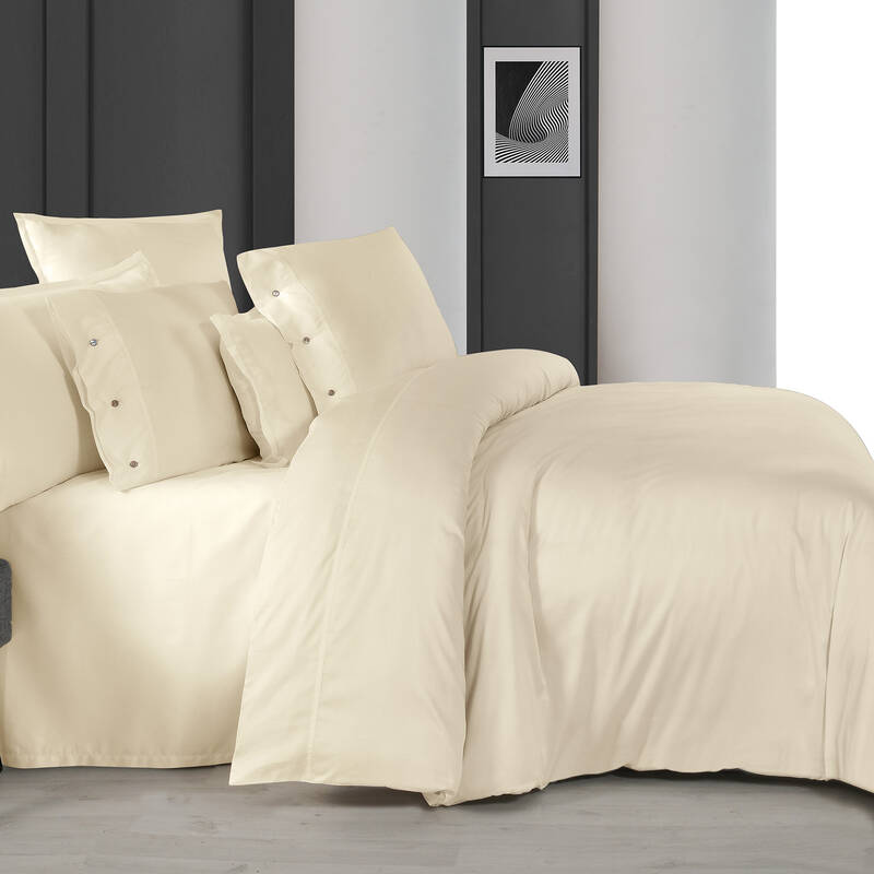 Monochrome Saten King Size Nevresim Takımı Cream - 1