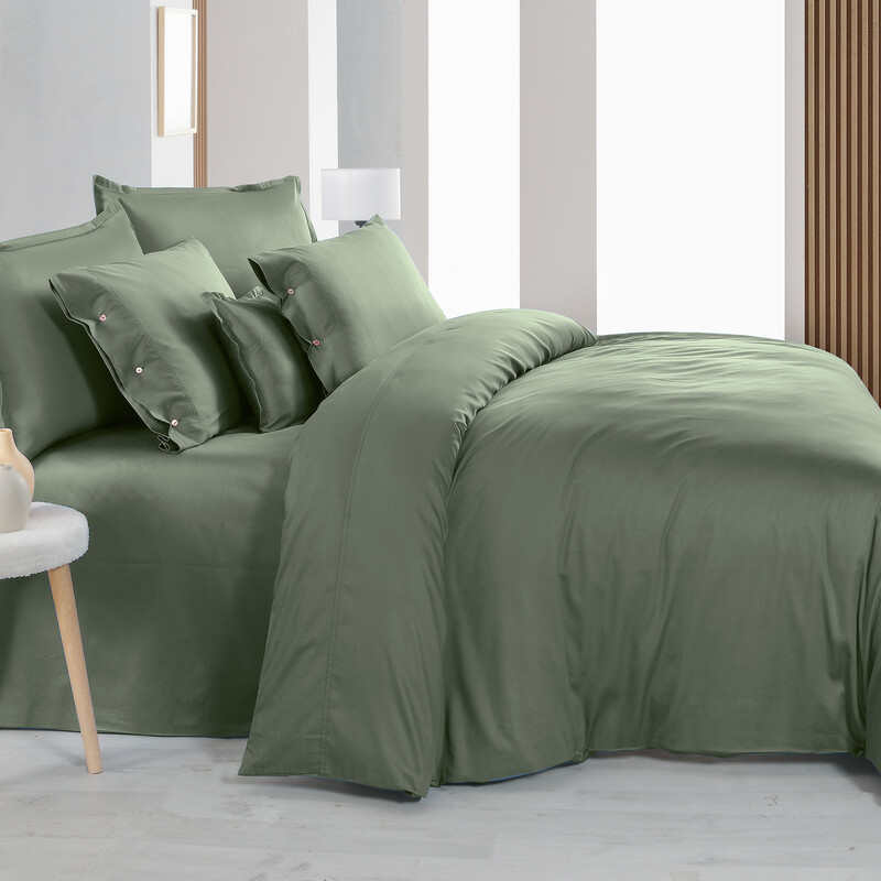 Monochrome Saten King Size Nevresim Takımı Green 