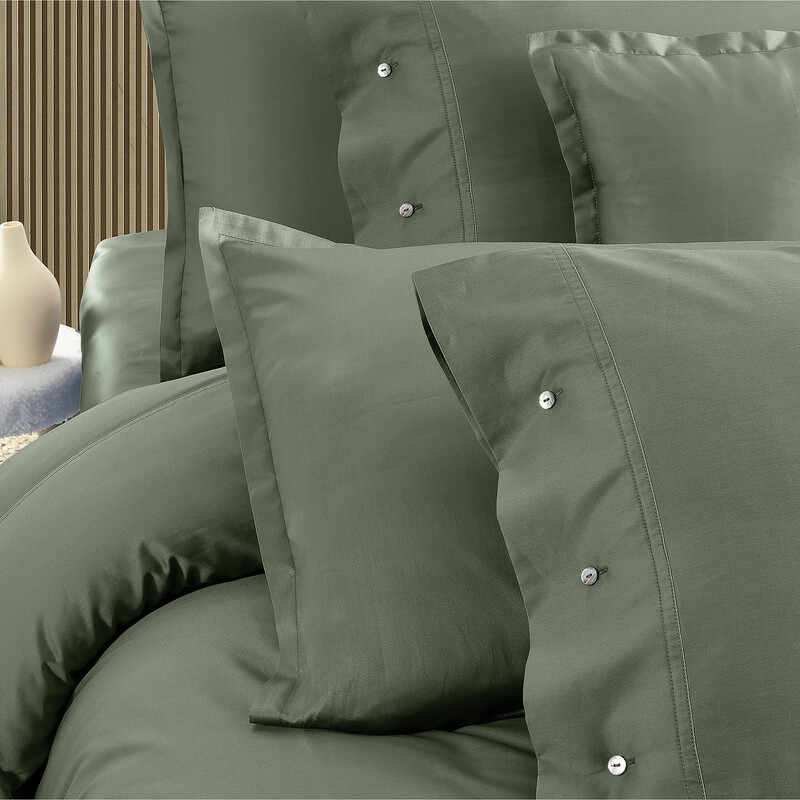 Monochrome Saten King Size Nevresim Takımı Green - SAREV