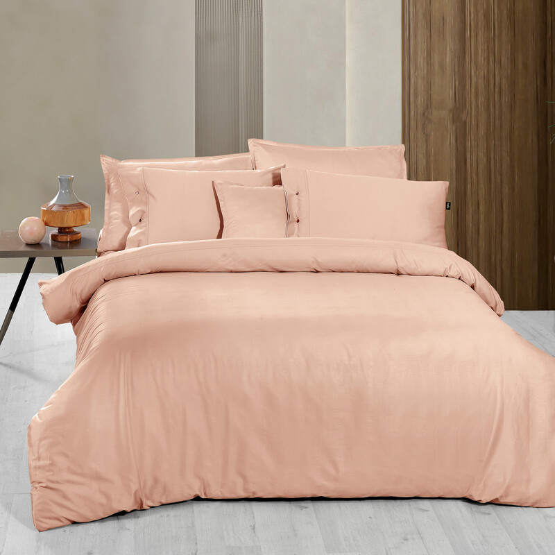 Monochrome Saten Çift Kişilik Nevresim Takımı Rose - SAREV