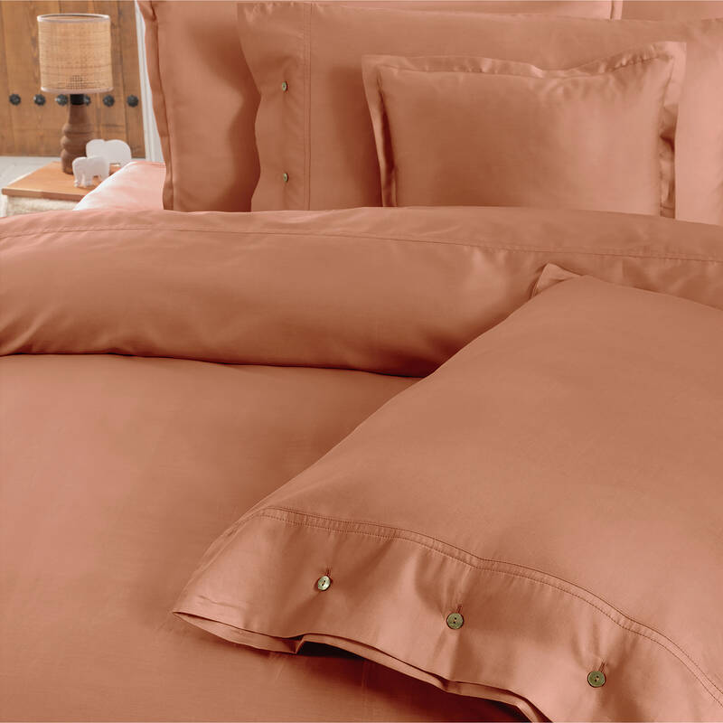 Monochrome Saten Tek Kişilik Nevresim Takımı Terracotta - 3