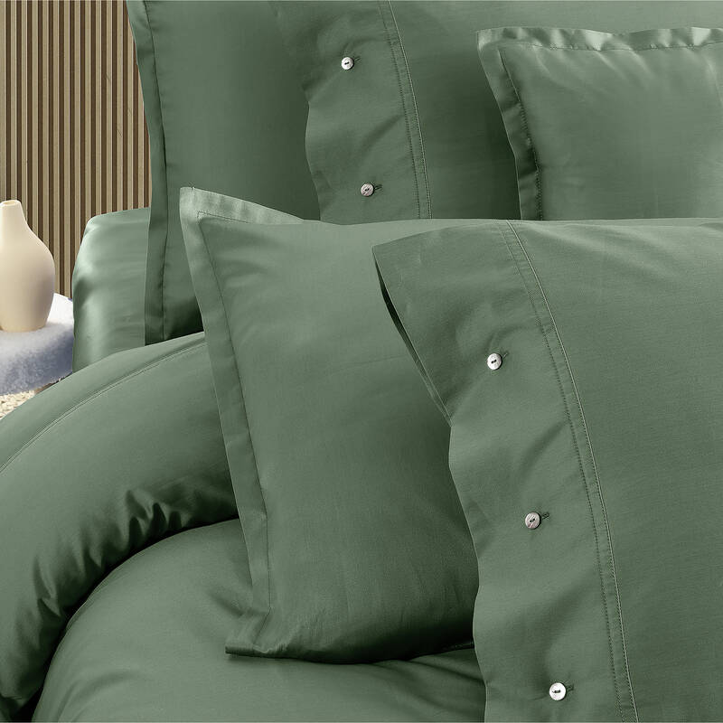 Monochrome Saten King Size Nevresim Takımı Forest Green - 2