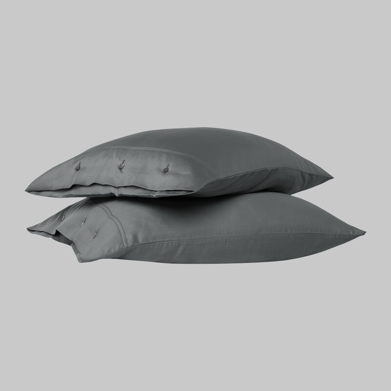 Monochrome Saten Yastık Kılıfı Koyu Gri 