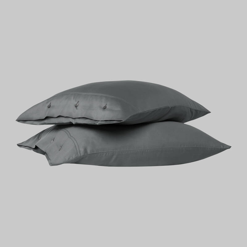 Monochrome Saten Yastık Kılıfı Koyu Gri - 1
