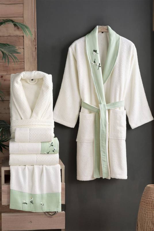 Mood Comfort Latina Ekru Aile Bornoz Havlu Seti - 1