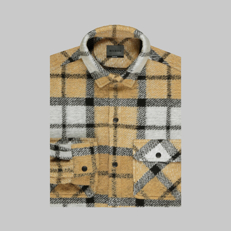 Moresco Kareli Açık Kahverengi Gömlek Ceket - INTERVIEW