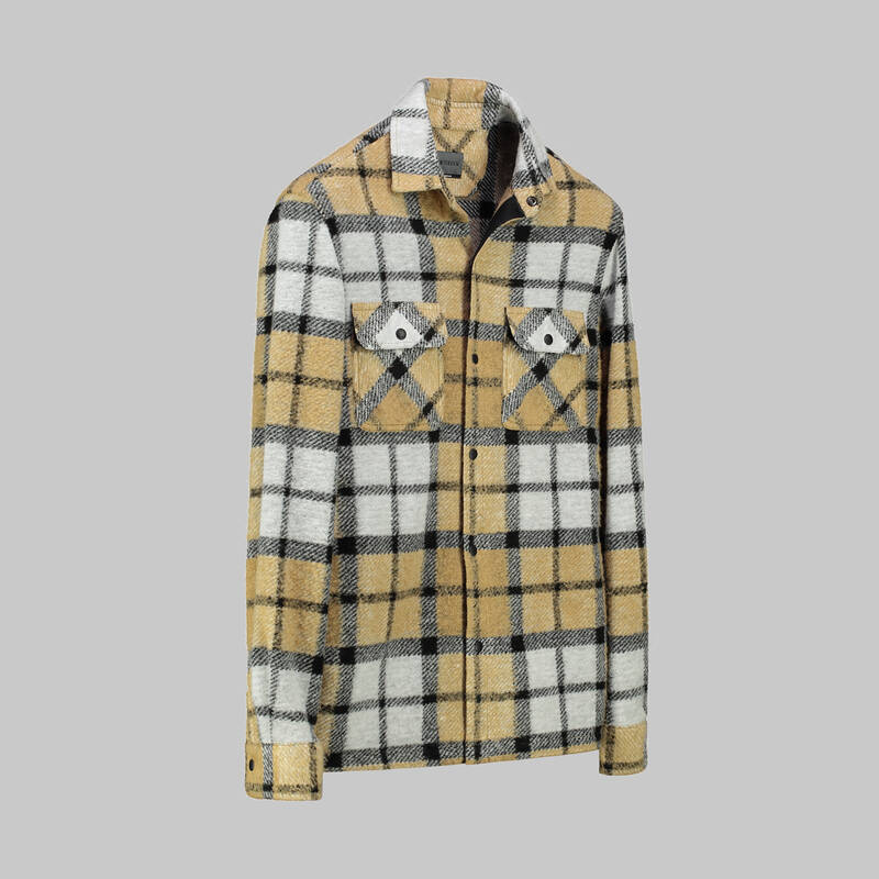 Moresco Kareli Açık Kahverengi Gömlek Ceket - 1