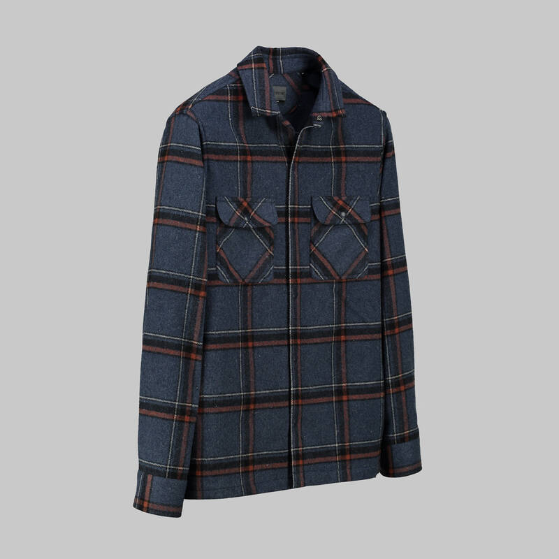 Moresco Kareli Lacivert Gömlek Ceket - 1