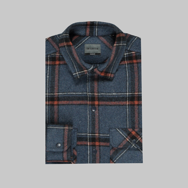 Moresco Kareli Lacivert Gömlek Ceket - INTERVIEW